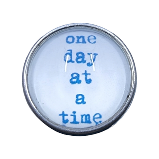 Saying Blue and White "One Day at a Time" Snap