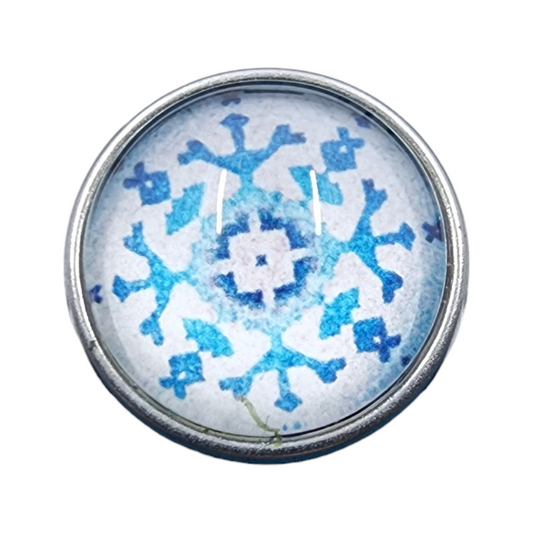 Blue and White Snowflake Snap