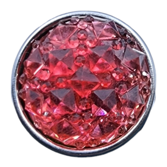 Red Raspberry Faux Crystal Faceted Snap