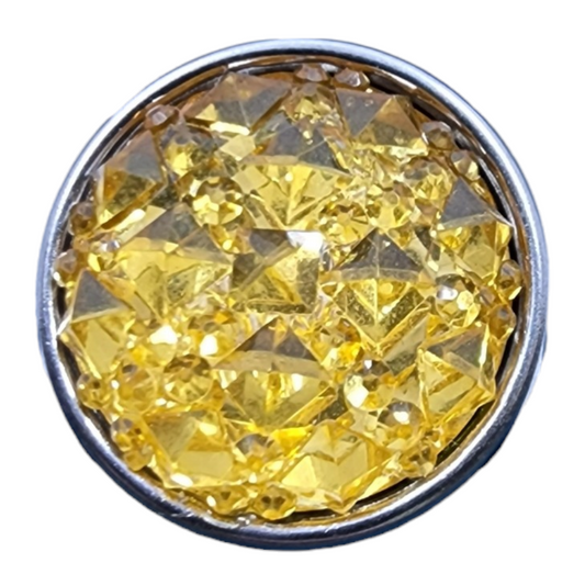 Yellow Faux Crystal Faceted Snap