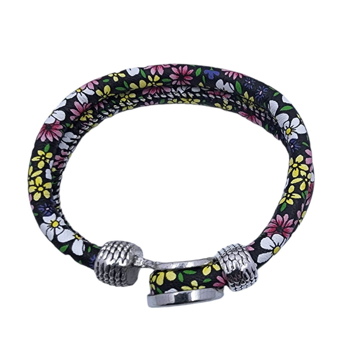 Multicolor Floral Snap Bracelet