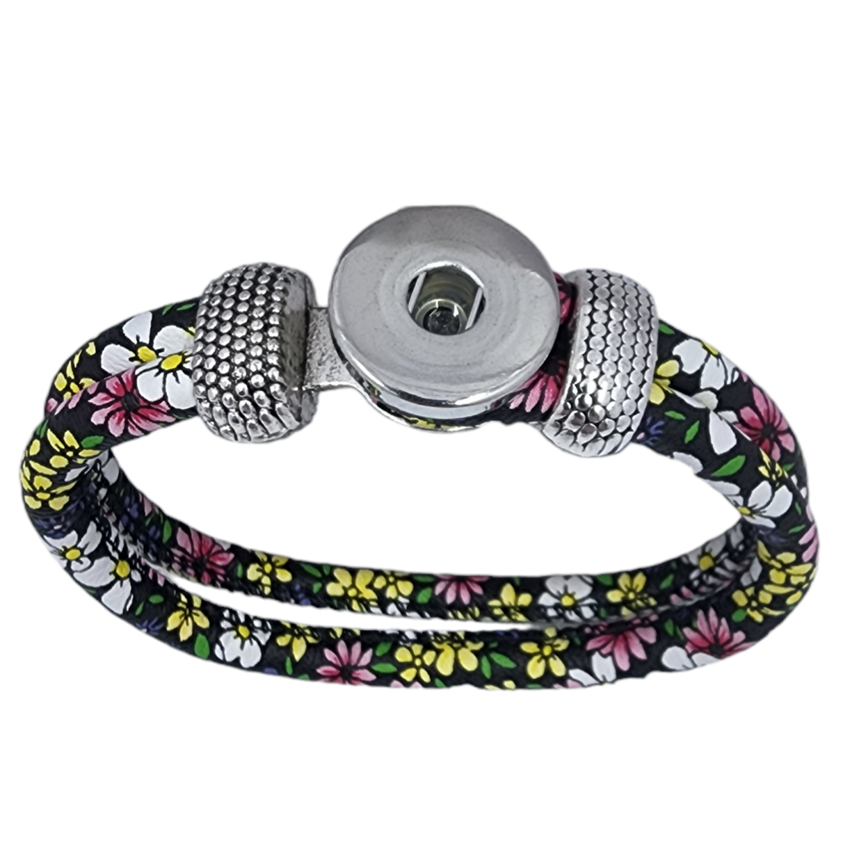 Multicolor Floral Snap Bracelet