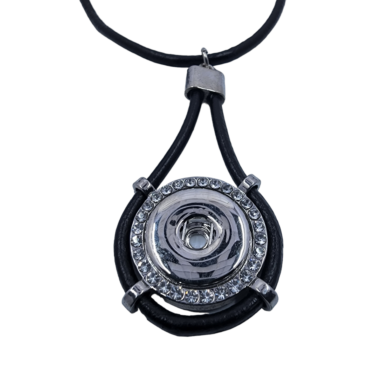 Black and Silver Rhinestone Snap Necklace