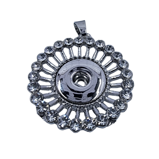 Rhinestone Round Silver Necklace