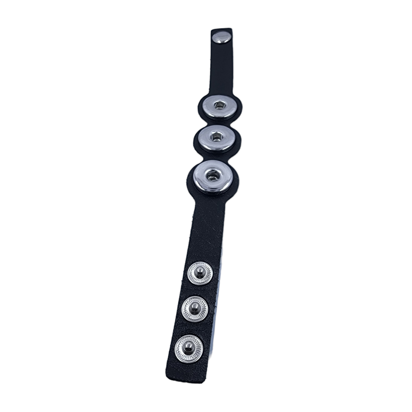 Black Three Snap Adjustable Bracelet