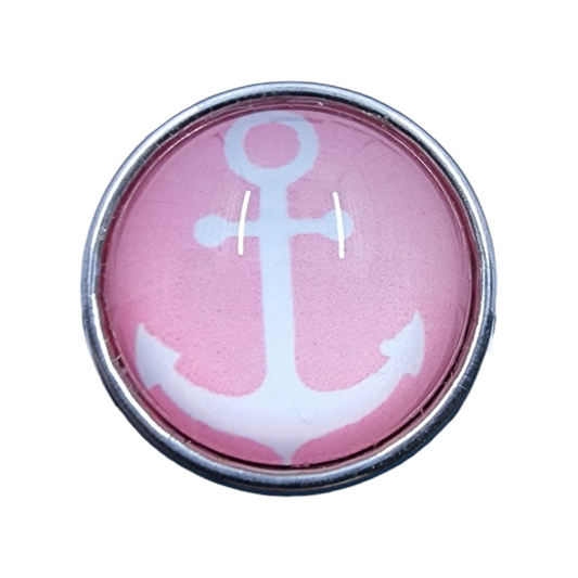 Nautical Pink and White Anchor Snap