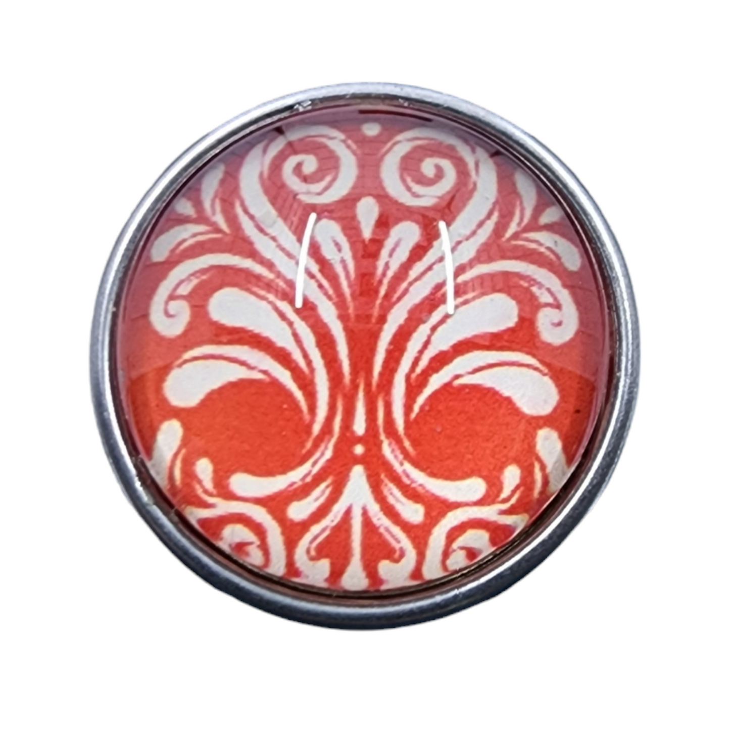 Red and White Floral Pattern Snap