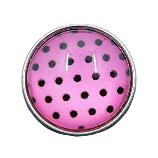 Pink and Black Polka Dot Snap