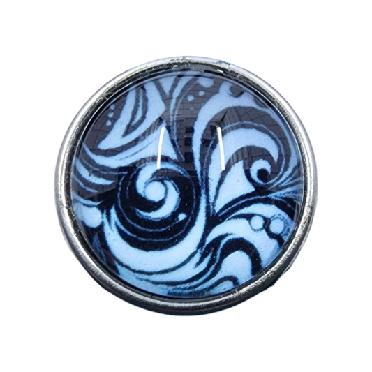 Multicolor Black and Blue Swirl Snap