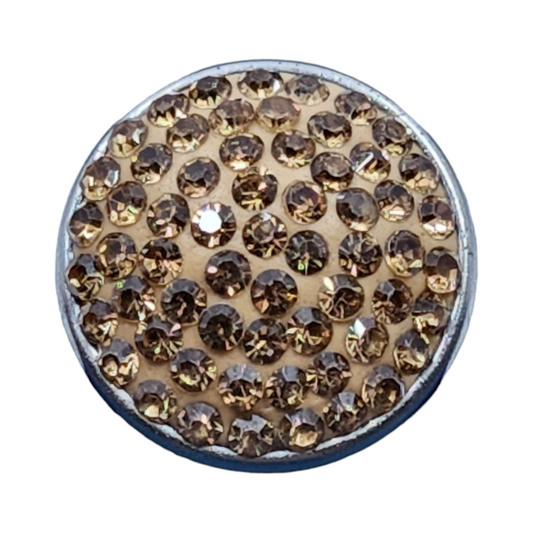 Chocolate Brown Rhinestone Snap