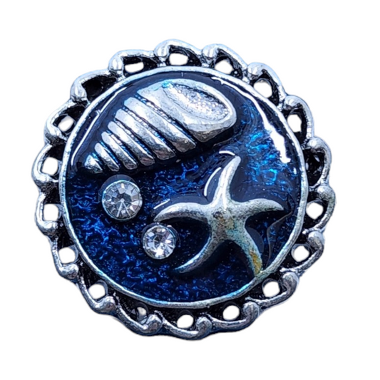 Blue Silver Seashell Starfish Snap