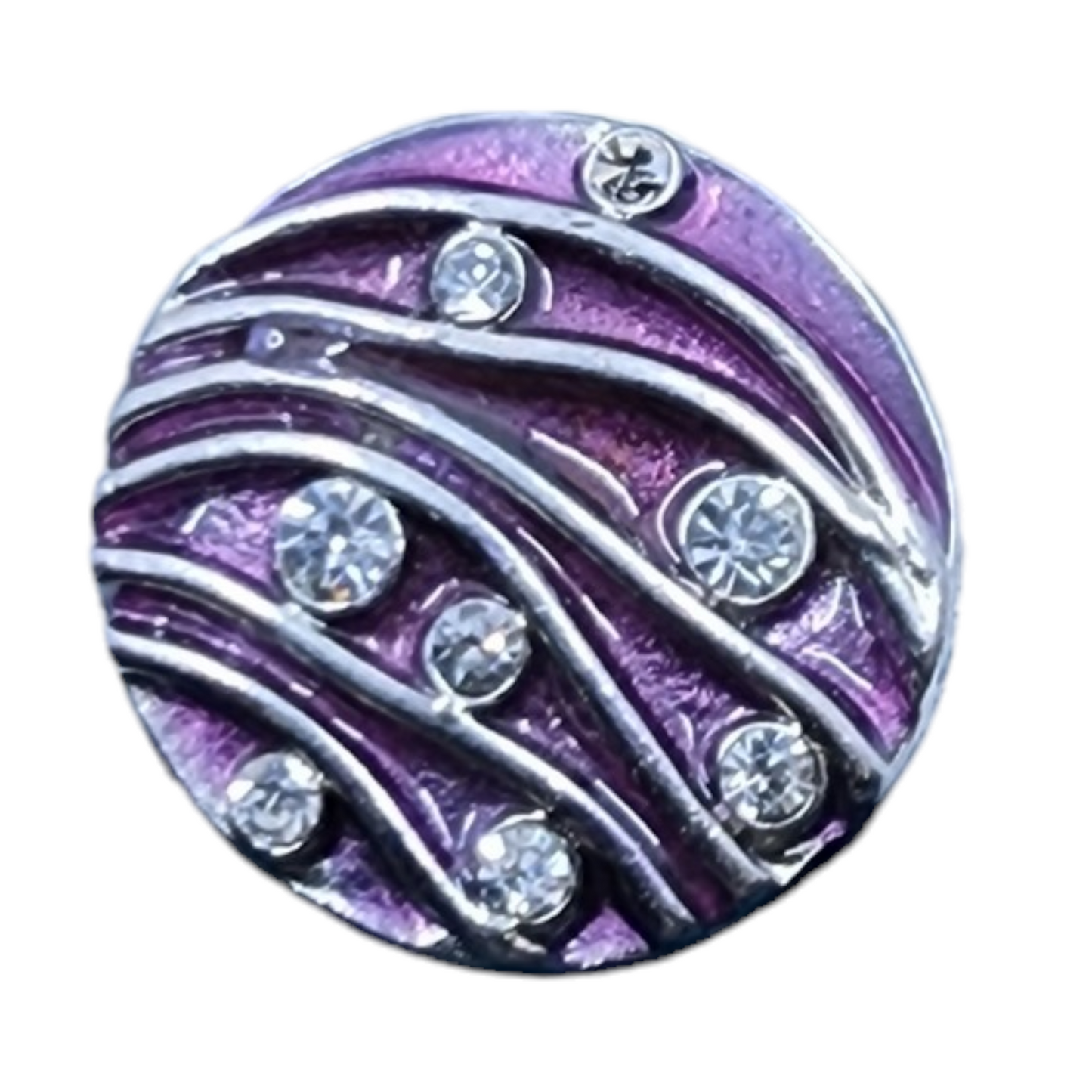 Purple Rhinestone Enamel Snap