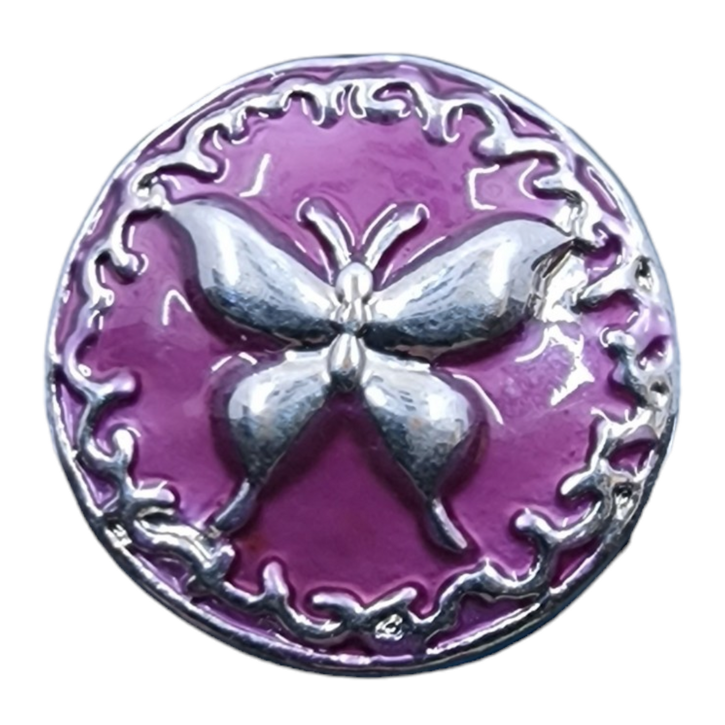 Purple and Silver Butterfly Snap