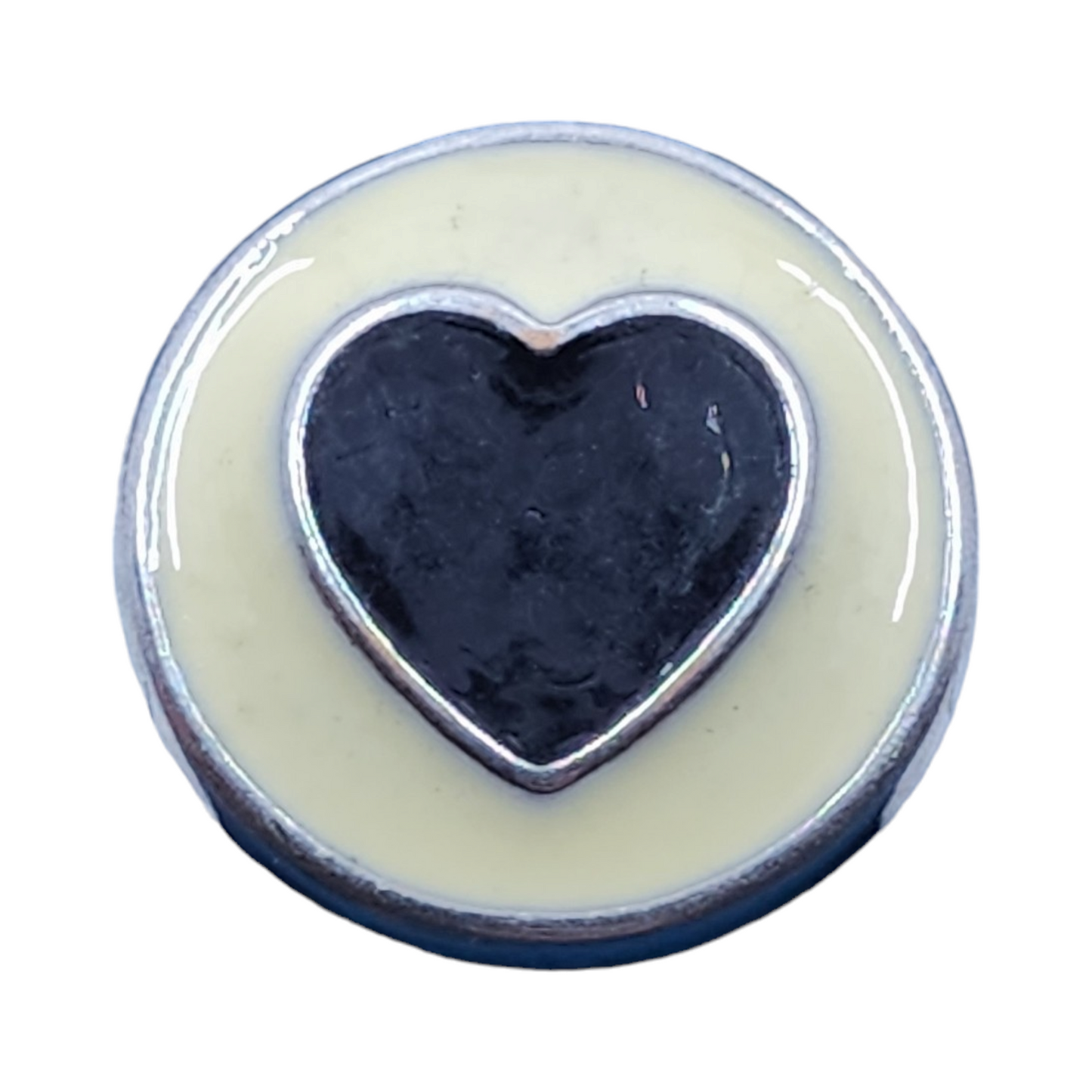 Enamel Black & White Heart